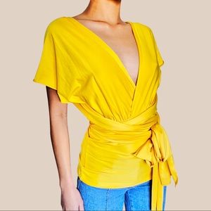 Yellow full wrap around top